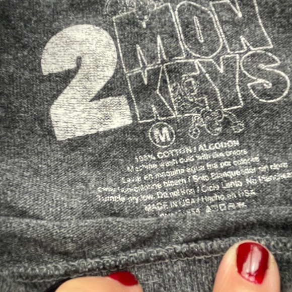 2 Monkeys Bad Decisions Tee Shirt Gray Size M - Picture 3 of 5